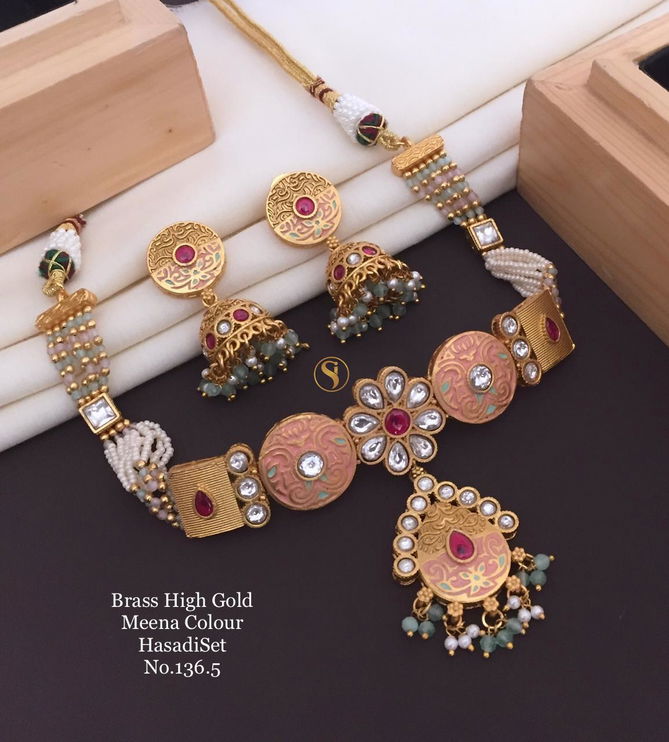 131 BH Designer Brass High Gold Hasadi Set Dokiya Set Wholesale Online
